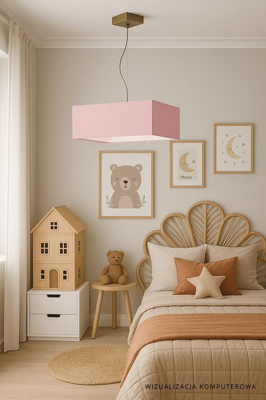 lampy do pokoju dziecka Kwadratowa lampa wisząca do pokoju dziecięcego SANGRIA KIDS