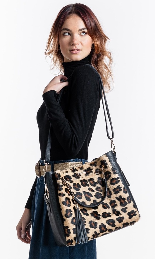 torebki do ręki Torba skórzana Shopper  -  panterka  (7210)