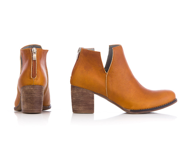 botki damskie SKÓRZANE BOTKI DO KOSTKI ZAPATO 501 RUDY RETRO