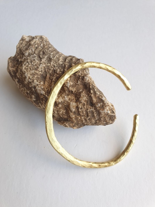 bransoletki - inne Bransoletka ZEN nieregularna, mosiądz młotkowany