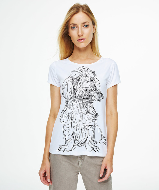 t-shirt damskie Wirehaired Dachshund Dog Women's T-shirt white