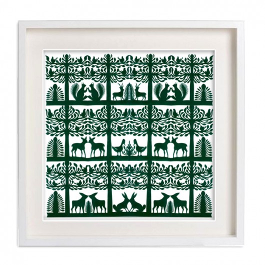 LAS we wnętrzu (Kurpie Art Papercut) na ludowo