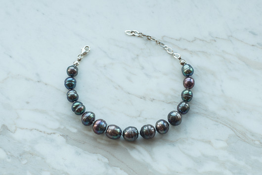 bransoletka z czarnych pereł 061 quallejewelry