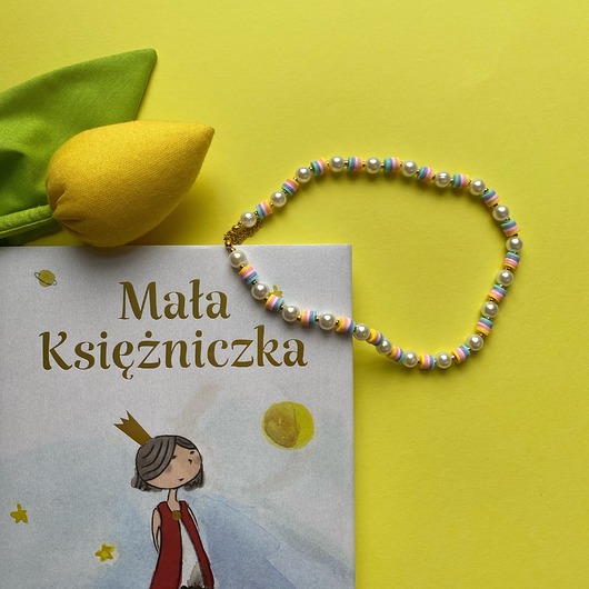 naszyjniki - inne Naszyjnik perły akrylowe, koraliki katsuki