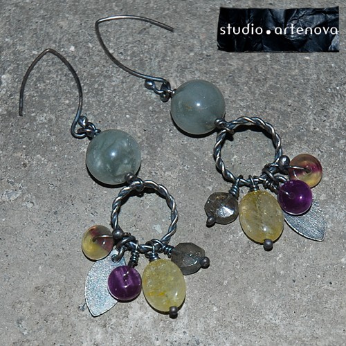 moonstone, labradoryt, rutyl, ametyst * kx 00109 studio artenova