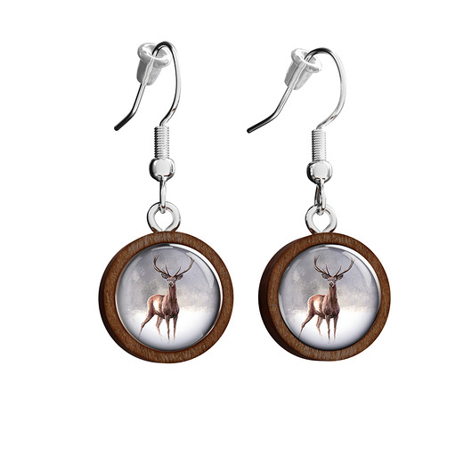 kolczyki drewniane Kolczyki drewniane - Jeleń 2 - wiszące