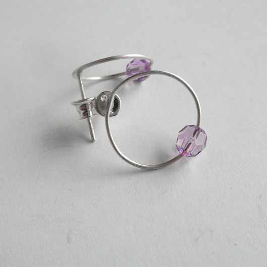 kolczyki z kamieniami Kolczyki OKRĄG