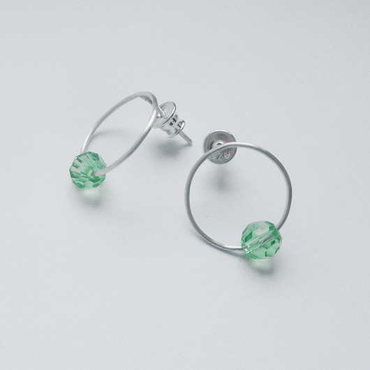 kolczyki z kamieniami Kolczyki OKRĄG