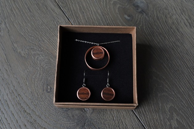 Zestaw Naszyjnik + Kolczyki WOODEN NATURE 1 CU Earrings