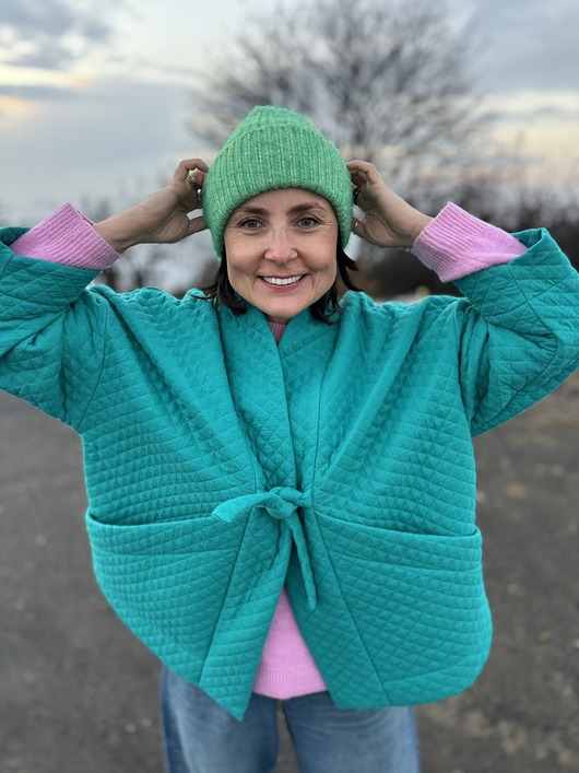 kurtki damskie Pikowana kurtka oversize