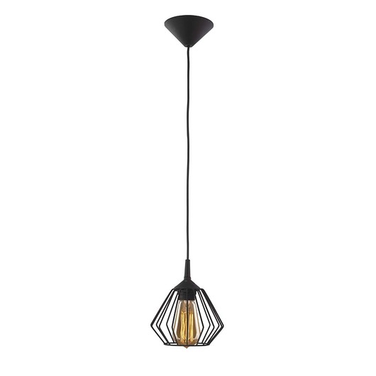 lampy wiszące Czarna lampa wisząca z pojedynczym źródłem światła KENITRA LOFT