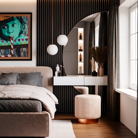 lustra stojące i wiszące Lustro półokrągłe w dwóch częściach - DOPPIO  120 x 60 cm