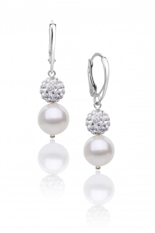 KOLCZYKI z pereł + kryształki KPS9c Coccola JEWELLERY