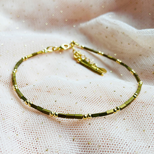 bransoletki z kamieni naturalnych Bransoletka z hematytu, złota bransoletka