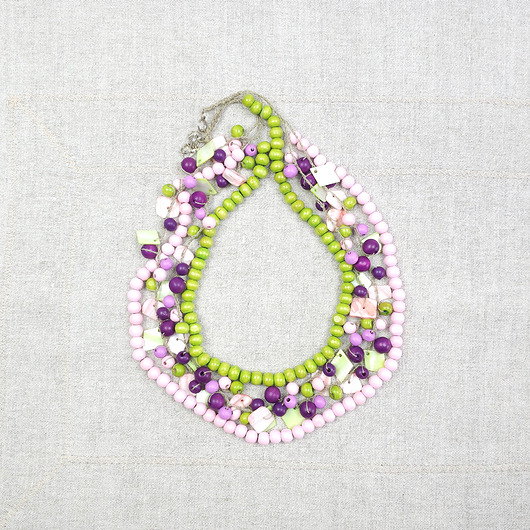 korale 7030 Naszyjnik boho z drewna i muszli