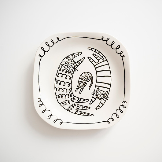 Ozdoby na ścianę Talerz na ścianę - dwa koty