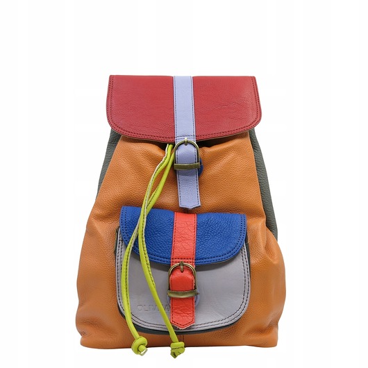 plecaki Plecak damski kolorowy skórzany regulowane szelki pojemny OLIVKA