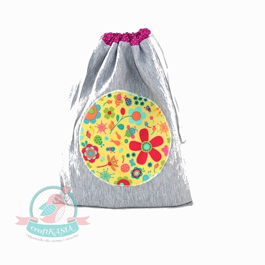 Worek przedszkolaka niemowlaka- Dres- Kwiatki craftKASIA