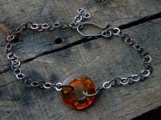 ring z bursztynem - bransoletka Beata Trotter