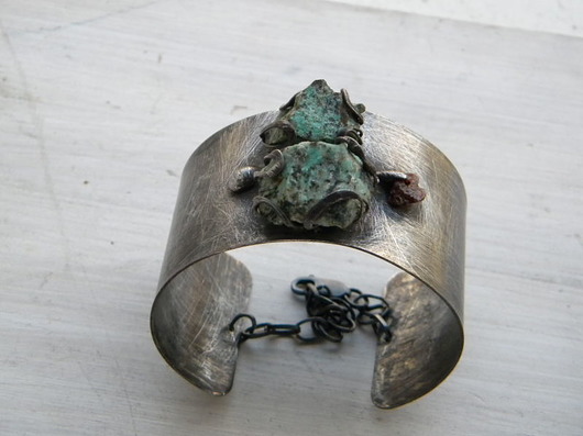 surowe turkusy i granat bransoleta mankiet CUFF Beata Trotter