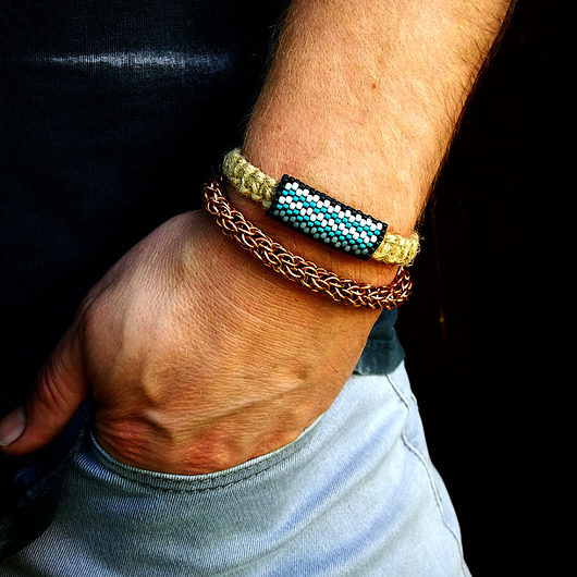 biżuteria męska Zuxe - Miedziana bransoletka łańcuchowa