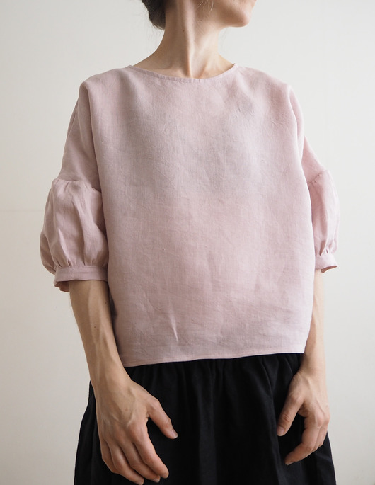 bluzki - inne Bluzka "COSMOS" old rose, 100% len, M