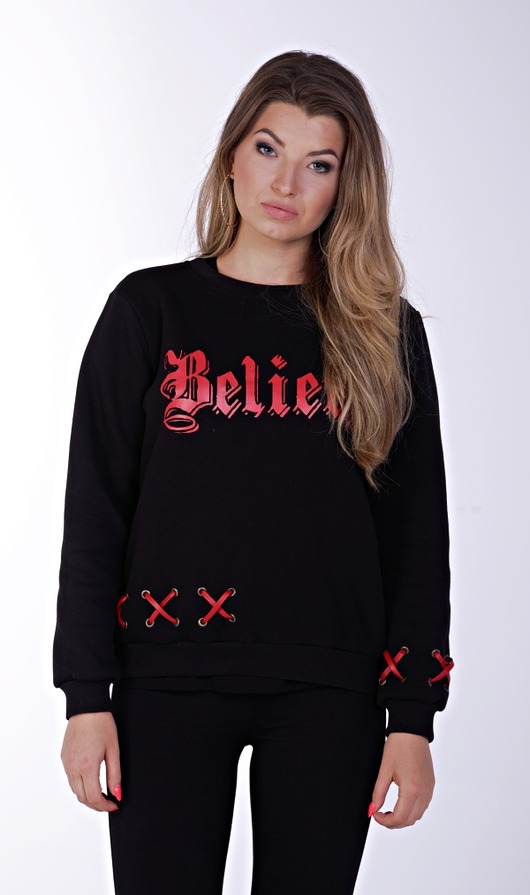 Believe Black Sweatshirt  xKingSize