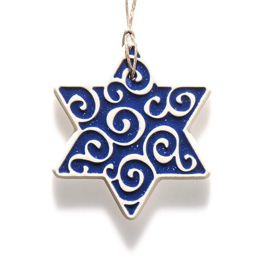 ozdoby choinkowe Zawieszka gwiazdka niebieska w pudełku