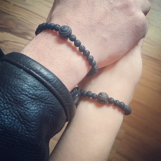 bransoletki z kamieni naturalnych KOMPLET dla PARY : talizman : tybetański