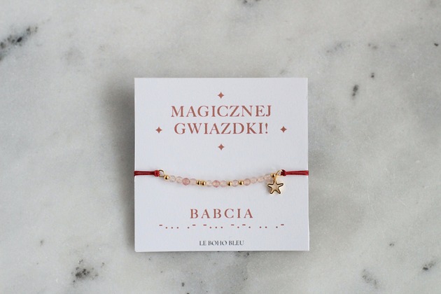 bransoletki na sznurku BABCIA w alfabecie Morse'a - Magicznej Gwiazdki