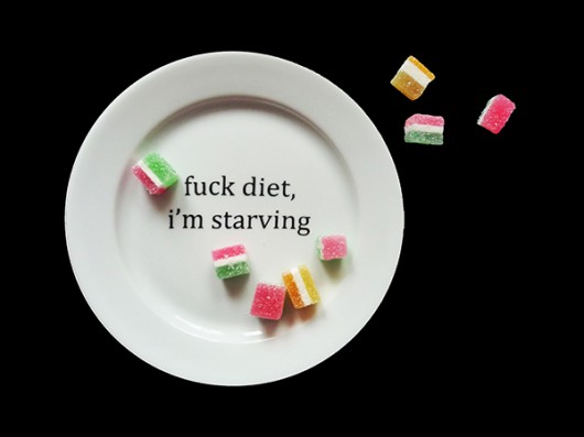 Talerz duży Fuck diet, I'm starving eMWu