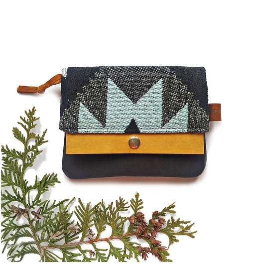 portfele damskie Portfel Boho Mini - Czarny Etno