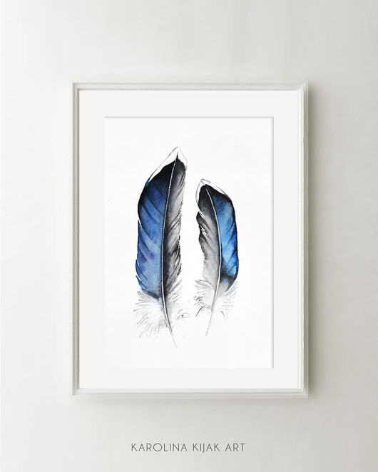Pióra #02- plakat, reprodukcja 20x30cm Karolina Kijak