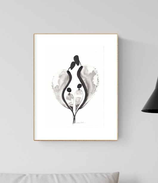grafika 21X30 cm wykonana ręcznie MiniMalArt