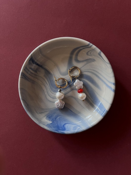 kolczyki z kamieniami Kolczyki Perła&Koral