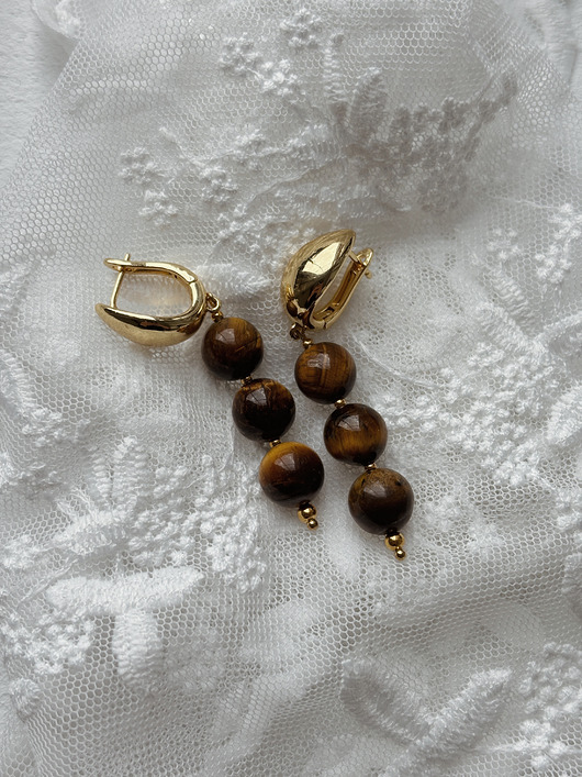 kolczyki pozłacane Kolczyki pozłacane Tygrysie Oko