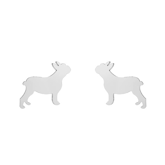 kolczyki srebrne Srebrne kolczyki buldogi francuskie