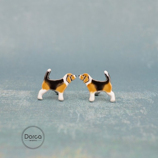 Beagle mini pieski- ceramiczne sztyfty Dorca