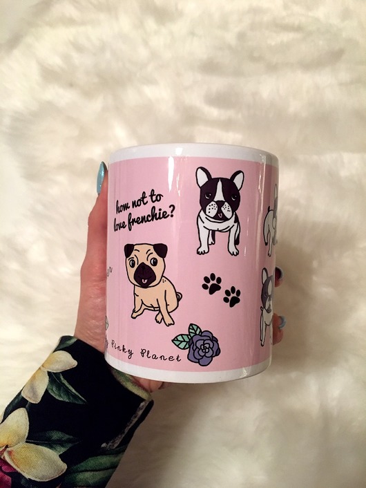 Kubek Frenchie/ buldog francuski i mops Pinky Planet