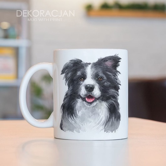 Kubek Z Nadrukiem Pies Border Collie Dekoracjan