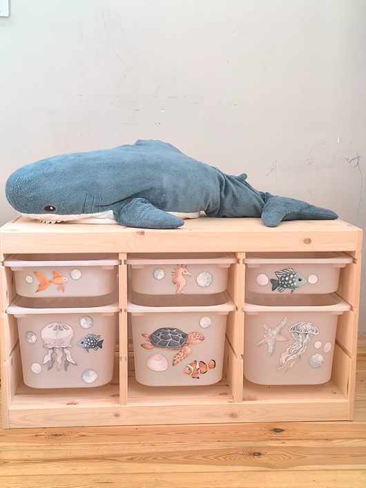 meble do pokoju dziecka Naklejki na pojemniki Trofast Ikea ocean