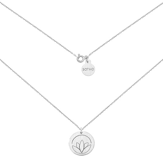 srebrne naszyjniki Srebrny medalion z lotosem