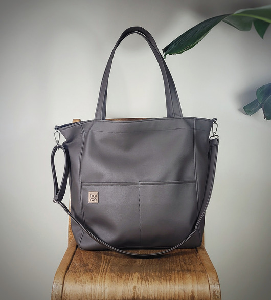 torby na ramię Lazy bag Pocket torba taupe ekoskóra oversize