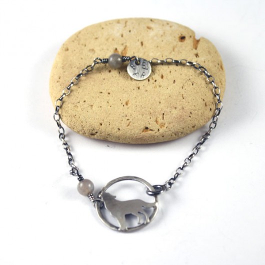 bransoletki wire wrapping Wilk - srebrna bransoletka