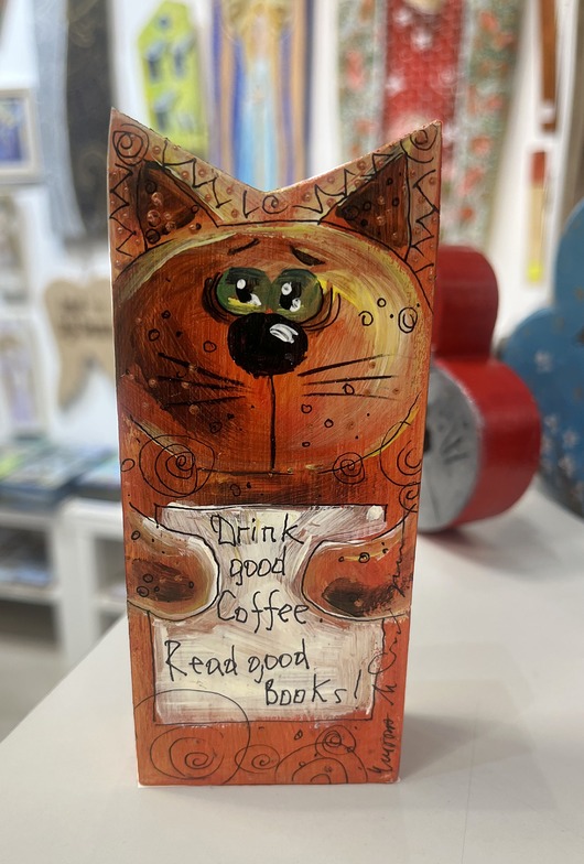 figurki i rzeźby Motywacyjny kotek " Drink good Coffee. Read goog books