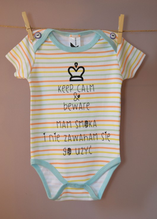 BODY MIMUNDO BABY - keep calm & beware - 6-9M MIMUNDO