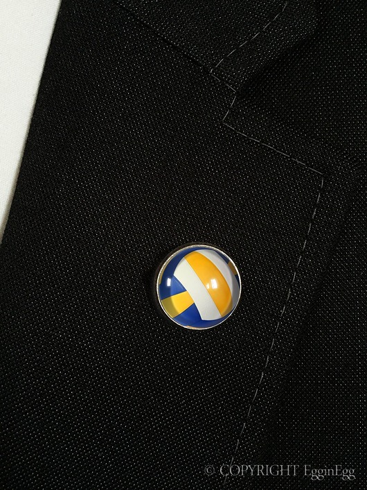biżuteria męska Piłka siatkowa - wpinka do marynarki - 0718