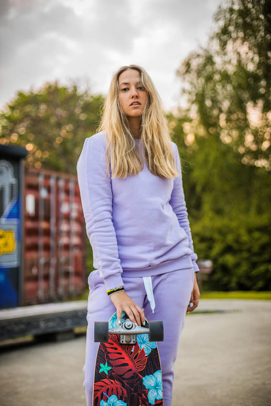 bluza bez kaptura damska Bluza Basic Lilac