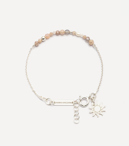 bransoletki z kamieni naturalnych Bransoletka srebrna z kamieniami i łańcuszkiem Make a Wish