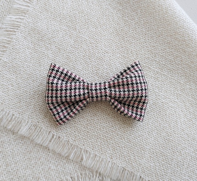 broszki Broszka kokarda różowa pepitka